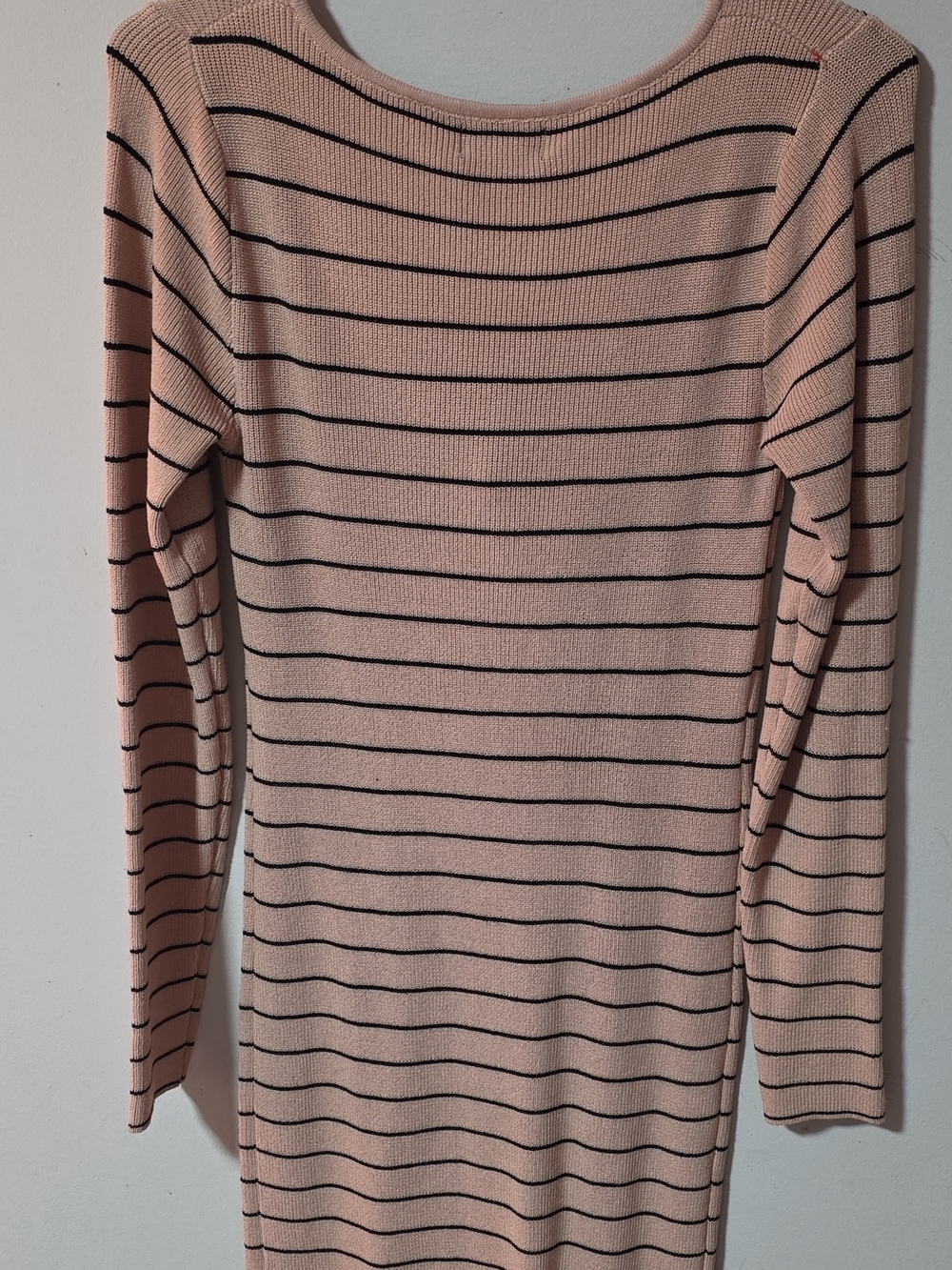 Say What? Blush & Black Striped Knot-Front Midi Dress - Picture 6 of 7